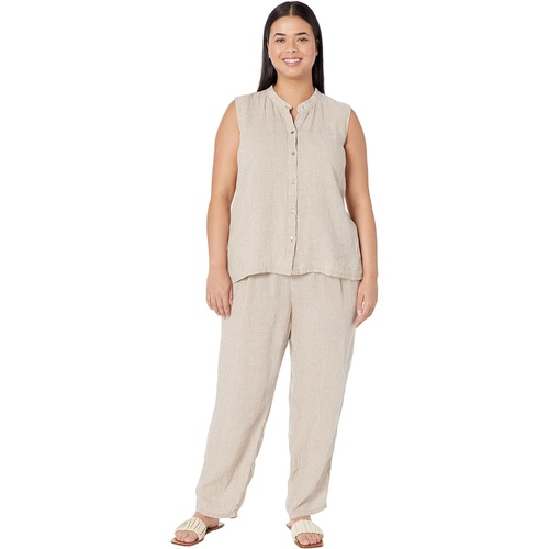  Eileen Fisher Tapered Ankle Pants in Puckered Organic Linen