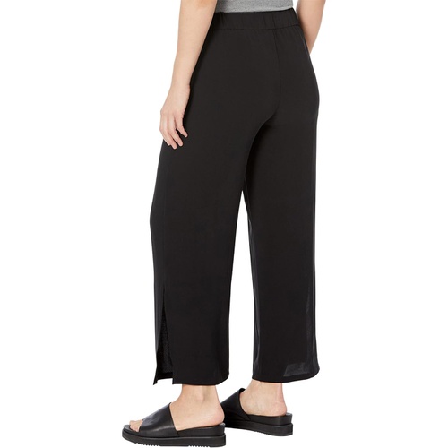  Eileen Fisher Petite Straight Ankle Pants with High Slit in Silk Georgette Crepe