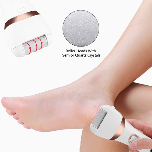  Electric Foot Callus Remover Kit, ELMCHEE Rechargeable callous removers 3 Grinding Heads Portable Waterproof foot file, Professional Pedicure Tools Feet Care for Dead, Hard Cracked