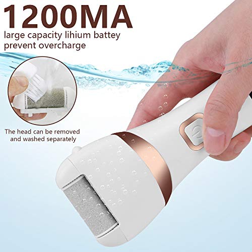  Electric Foot Callus Remover Kit, ELMCHEE Rechargeable callous removers 3 Grinding Heads Portable Waterproof foot file, Professional Pedicure Tools Feet Care for Dead, Hard Cracked