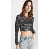Endless rose Cropped Open Back Sequins Top