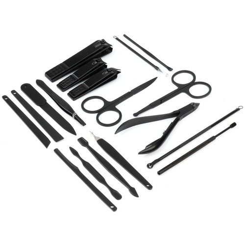  Manicure Set, ESARORA 18 In 1 Stainless Steel Professional Pedicure Kit Nail Scissors Grooming Kit with Black Leather Travel Case