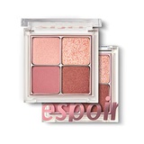 ESPOIR Real Quad Palette #2 Rosy Flat | Four Most-Loved Eye Shadow Colors to Give Moisture and Sparkling Glitter to Your Eyes