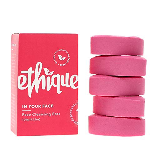  Ethique Eco-Friendly Face Cleansing Bar for All Skin Types, In Your Face - Sustainable Facial Cleanser, Acne Wash, Soap Free, Plastic Free, Vegan, Plant Based, 100% Compostable and