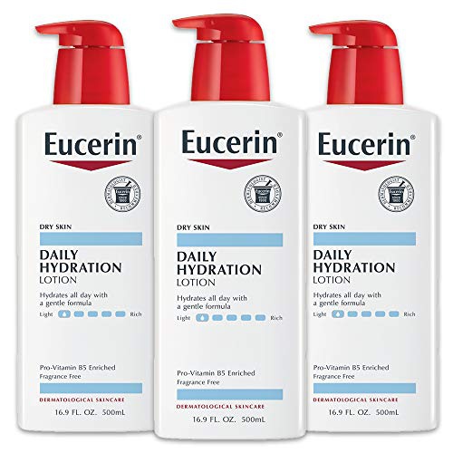  Eucerin Daily Hydration Lotion - Light-weight Full Body Lotion for Dry Skin - 16.9 fl. oz. Pump Bottle (Pack of 3)