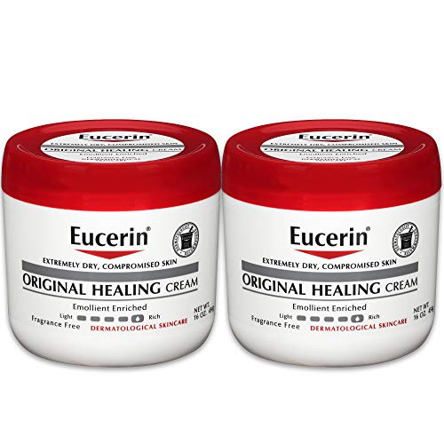  Eucerin Original Healing Cream - Fragrance Free, Rich Lotion for Extremely Dry Skin - 16 oz. Jar (Pack of 2)
