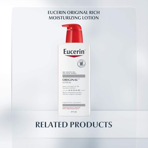  Eucerin Original Healing Cream - Fragrance Free, Rich Lotion for Extremely Dry Skin - 16 oz. Jar (Pack of 2)