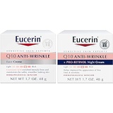 Eucerin Q10 Anti Wrinkle Day Face Cream + Night Cream | 1.7 Oz (2 Pack)