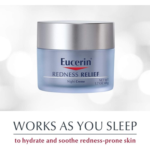  Eucerin Redness Relief Night Creme - Gently Hydrates To Reduce Redness-Prone Skin At Night - 1.7 oz Jar