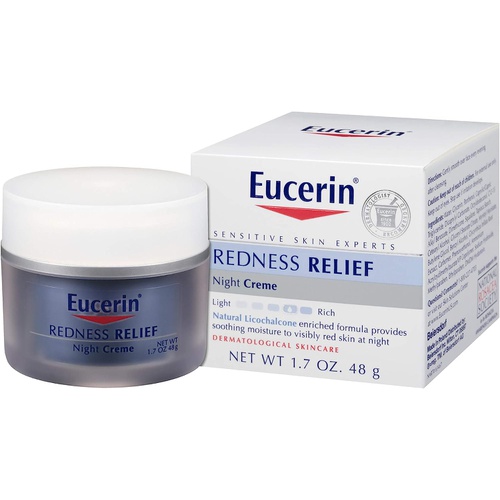  Eucerin Redness Relief Night Creme - Gently Hydrates To Reduce Redness-Prone Skin At Night - 1.7 oz Jar