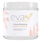 Eva Naturals Honey Exfoliating Body Scrub  Hydrating Body Exfoliator Infused with Natural Extracts Smooths and Nourishes Skin  Gentle Honey Skin Scrub Self Care Gifts for Women and Men by Eva