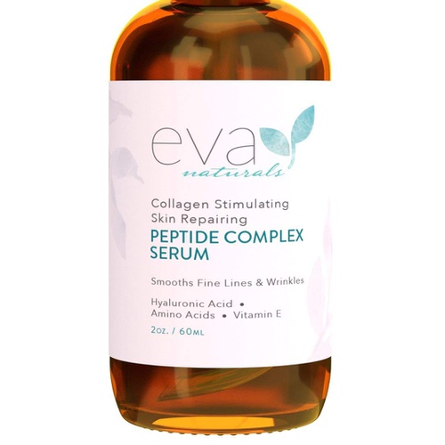  Peptide Complex Serum by Eva Naturals (2 oz) - Best Anti-Aging Face Serum Reduces Wrinkles and Boosts Collagen - Heals and Repairs Skin while Improving Tone and Texture - Hyaluroni