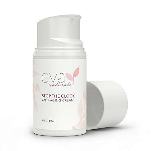  Eva Naturals Stop the Clock Anti-Aging Cream (1.7oz) - Natural Moisturizer for Face Visibly Reduces Wrinkles, Provides a Younger-Looking Complexion - With Glycolic and Ascorbic Aci