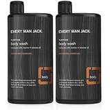 Every Man Jack Mens Body Wash - Activated Charcoal | 16.9-ounce Twin Pack - 2 Bottles Included | Naturally Derived, Parabens-free, Pthalate-free, Dye-free, and Certified Cruelty Fr