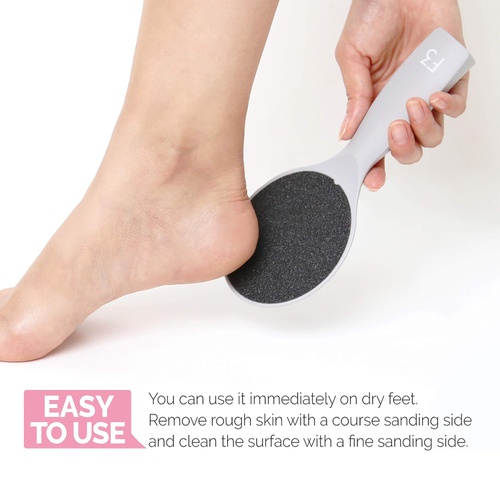  F3 Systems, Self-Standing Emery Foot File, Double-Sided Pedicure Tool, Effective for Cracked Heel, for Wet & Dry Feet, Pedicure, Hygienic Exfoliating, Callus Remover, Foot Scrubber