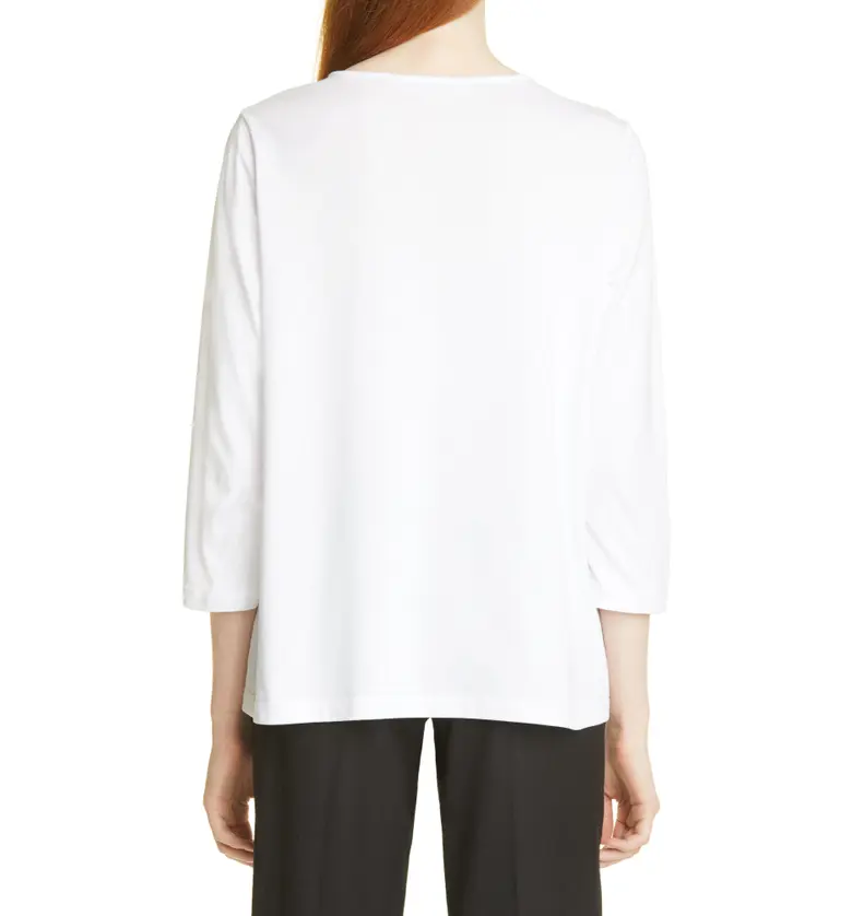  Fabiana Filippi Beaded Stripe Cotton T-Shirt_WHITE