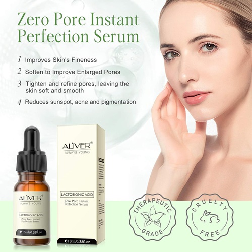  FGHJ 3PCS Zero Pore Instant Perfection Face Serum, Poreless Skin Tightening Anti Aging Serum, Pore Skin Care Serum Essential Oil, Facial Essence to Improve Enlarged Pores - for All Skin
