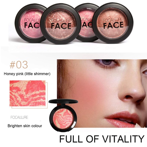  FOCALLURE Cheek Blush, Buildable & Blendable Blush Cruelty Free Powder Blush Shape, Contour & Highlight Face with Matte or Shimmery Color Rose Infused Cheek Color