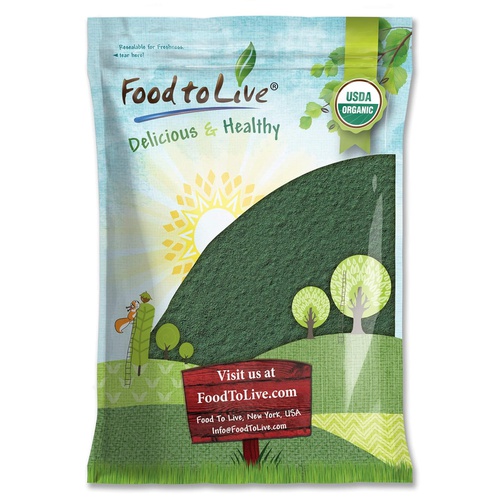  Food to Live Organic Chlorella Powder, 8 Pounds  Non-GMO, Kosher, Raw Green Algae, Vegan Superfood, Bulk, Pure Vegan Green Protein, Rich in Vitamins and Minerals, Great for Drinks