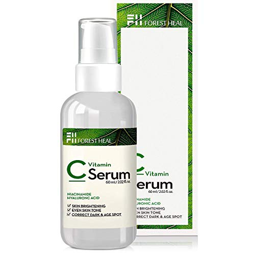  Vitamin C Serum for Face with Hyaluronic Acid [2X Size 2.02 fl.oz.] Dark Spot Corrector, Niacinamide - Anti Aging and Wrinkle Repair - Forest Heal
