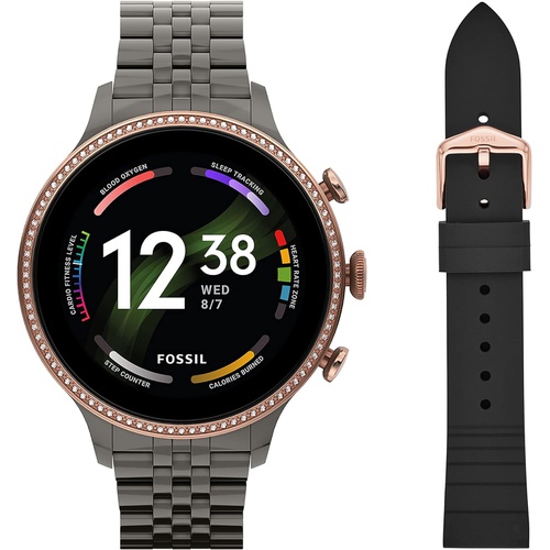 파슬 Fossil Womens Gen 6 Touchscreen Smartwatch with Speaker, Heart Rate, Blood Oxygen, GPS, Contactless Payments and Smartphone Notifications