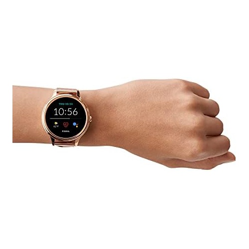 파슬 Fossil Womens Gen 5E 42mm Stainless Steel Touchscreen Smartwatch with Speaker, Heart Rate, Contactless Payments and Smartphone Notifications