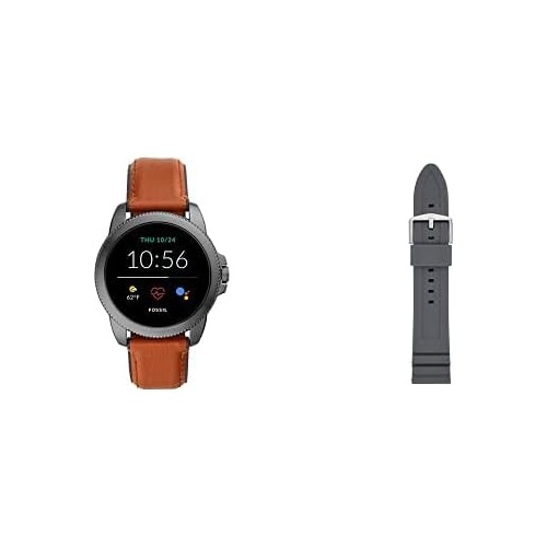 파슬 Fossil Mens Gen 5E 44mm Stainless Steel Touchscreen Smartwatch with Speaker, Heart Rate, Contactless Payments and Smartphone Notifications
