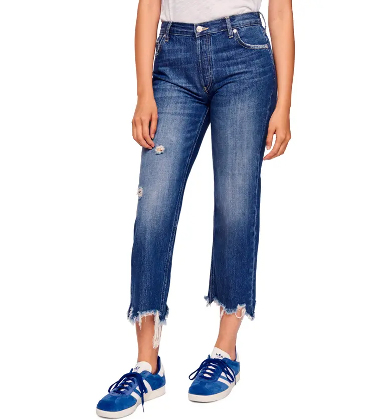 Free People Maggie Ripped Crop Straight Leg Jeans_SEQUOIA BLUE