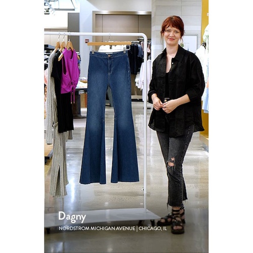 프리피플 Free People Just Float On High Waist Flare Jeans_DARK BLUE