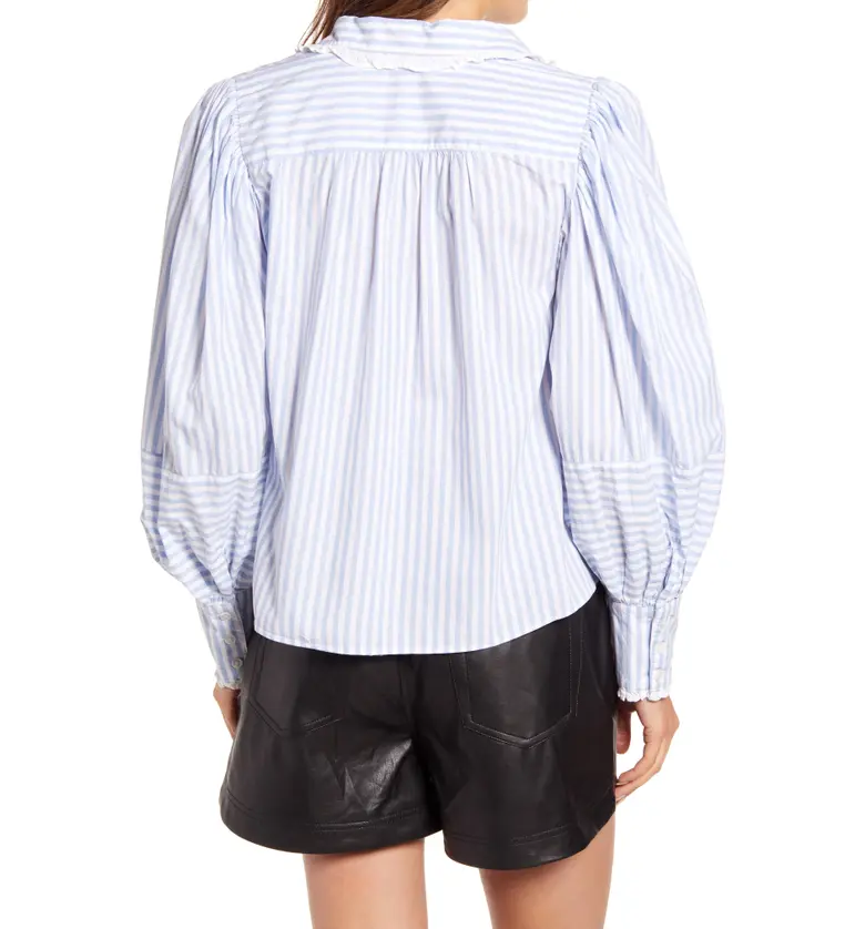 프리피플 Free People Bexley Stripe Button-Up Top_BLUE COMBO