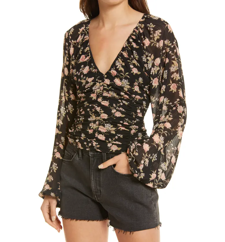 Free People New Final Rose Blouse_BLACK COMBO