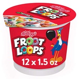 Kellogg’s Froot Loops, Breakfast Cereal in a Cup, Original, Low fat, Single Serve, 1.5 oz Cup, Pack of 12
