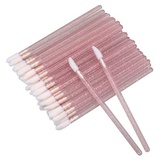 G2PLUS 100PCS Glitter Crystal Lip Brush, Disposable Lip Brushes Lip Gloss Applicators Lipstick Gloss Wands Applicator Perfect Makeup Tool Kits (Pink)