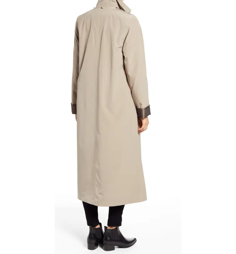  Gallery Full Length Two-Tone Silk Look Raincoat_MUSHROOM