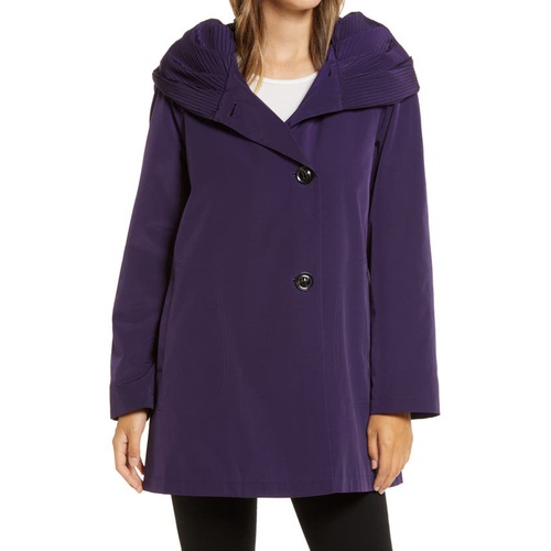  Gallery Pleated Collar Raincoat with Liner_PURPLE SHADOW