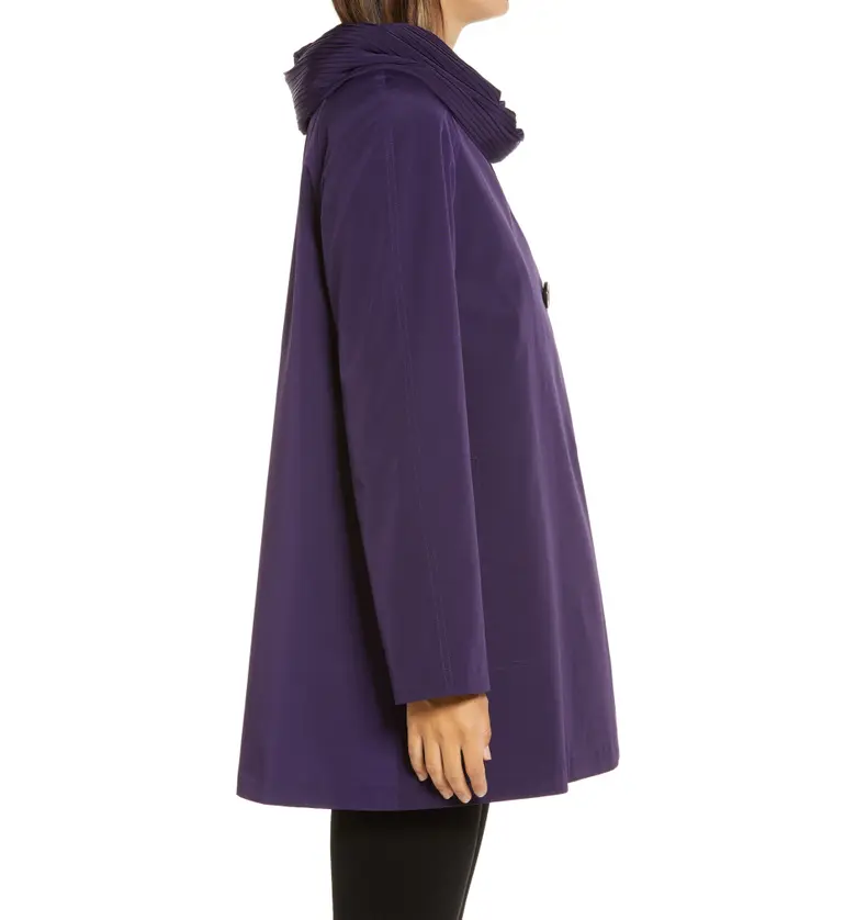  Gallery Pleated Collar Raincoat with Liner_PURPLE SHADOW