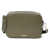 Ganni Recycled Textured Leather Camera Crossbody Bag_GREEN