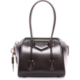 Givenchy Mini Antigona Lock Leather Satchel_BLACK