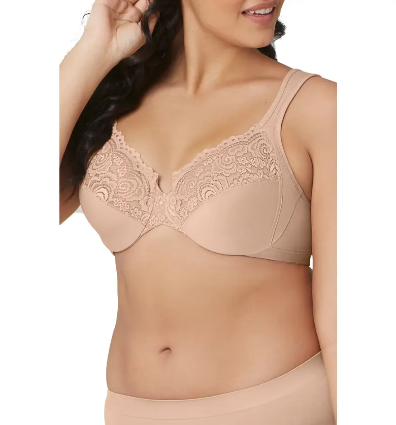  Glamorise WonderWire Low Cut Lace Underwire Bra_CAF