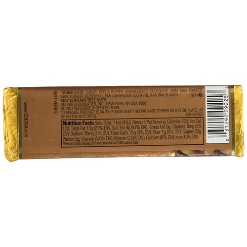  Godiva Chocolatier Solid Chocolate, 1.5Ounce Each, Pack of 4, Packaging May Vary