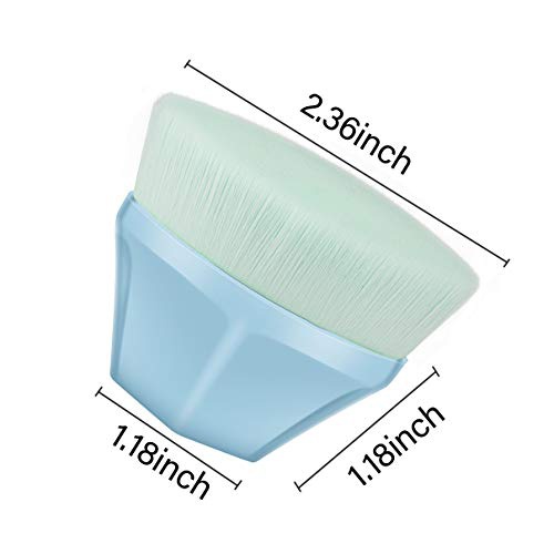  GODR7OY Tenmon Makeup Brush, Petal-Shaped Foundation Makeup Brush Flat Top Kabuki Brush for Blending Liquid, Cream or Flawless Powder Cosmetics Tool Perfect with Storage Box Design(Blue)