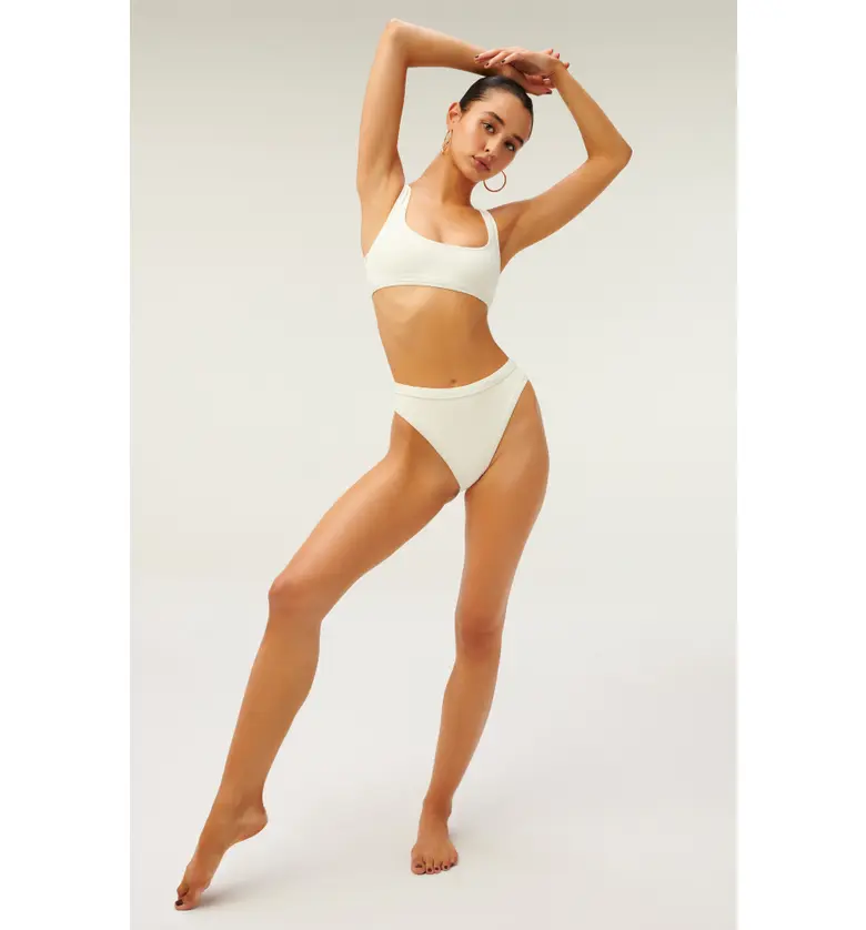  Good American Scoop Neck Rib Bikini Top_IVORY001