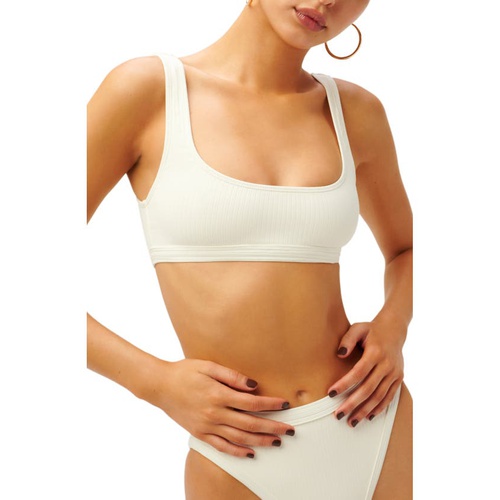  Good American Scoop Neck Rib Bikini Top_IVORY001