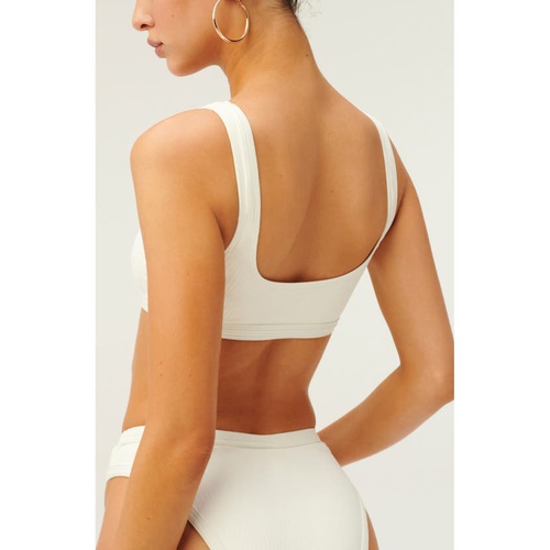  Good American Scoop Neck Rib Bikini Top_IVORY001