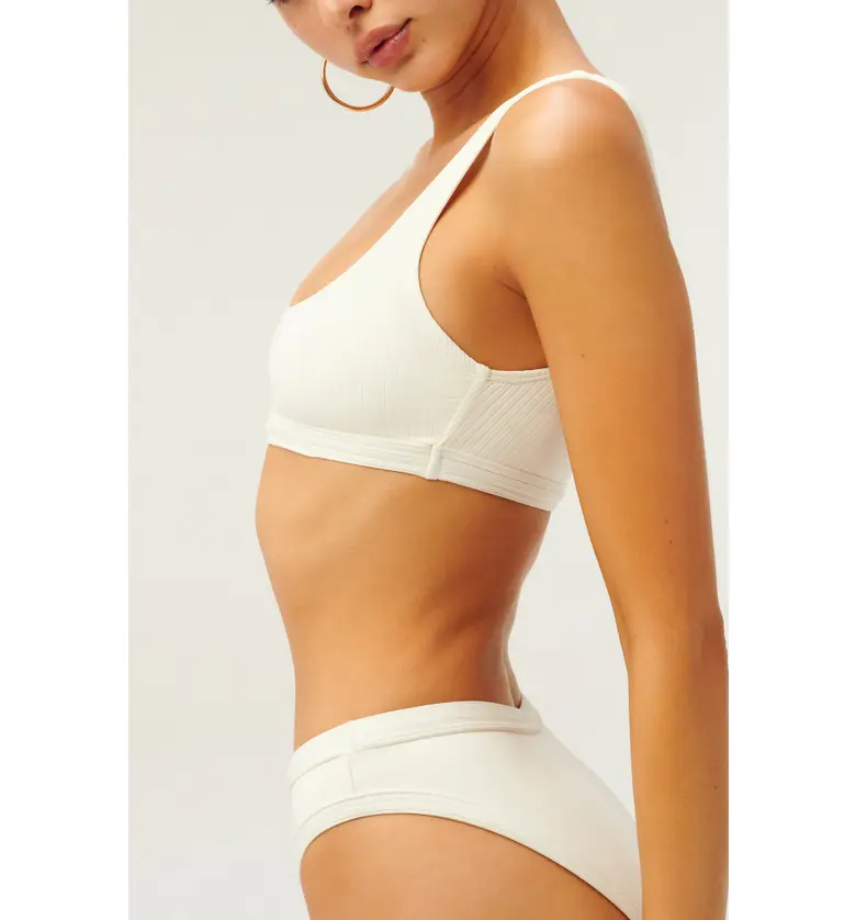  Good American Scoop Neck Rib Bikini Top_IVORY001