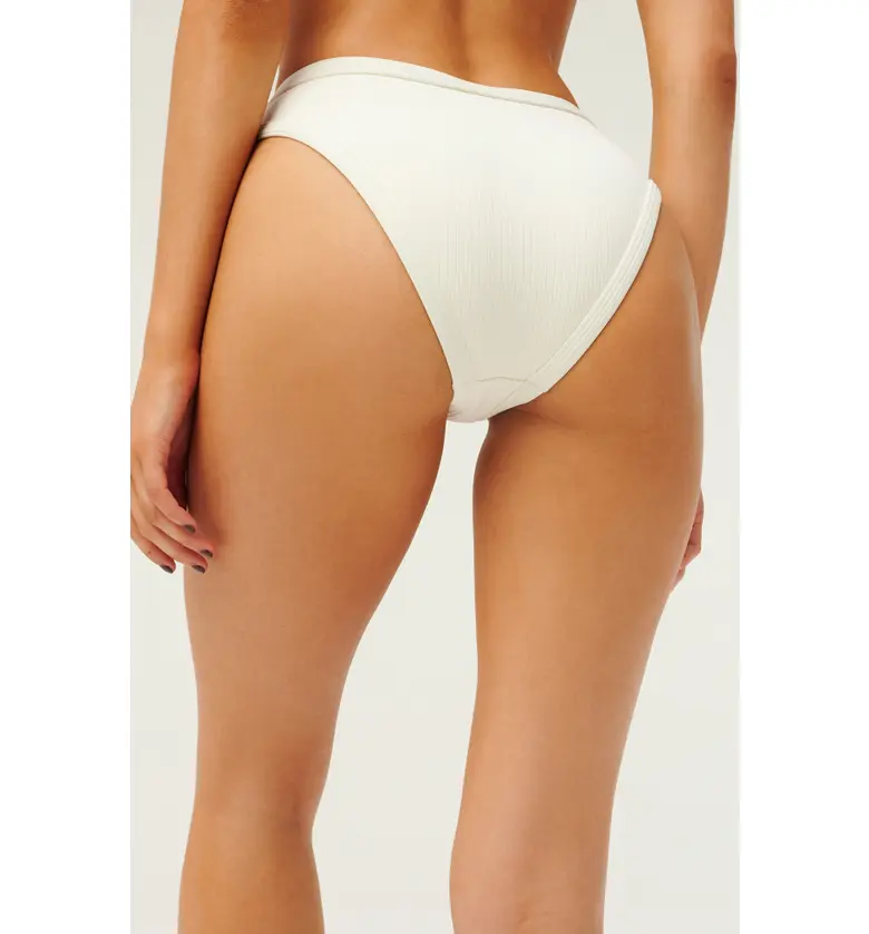  Good American Sport High Cut Bikini Bottoms_IVORY001