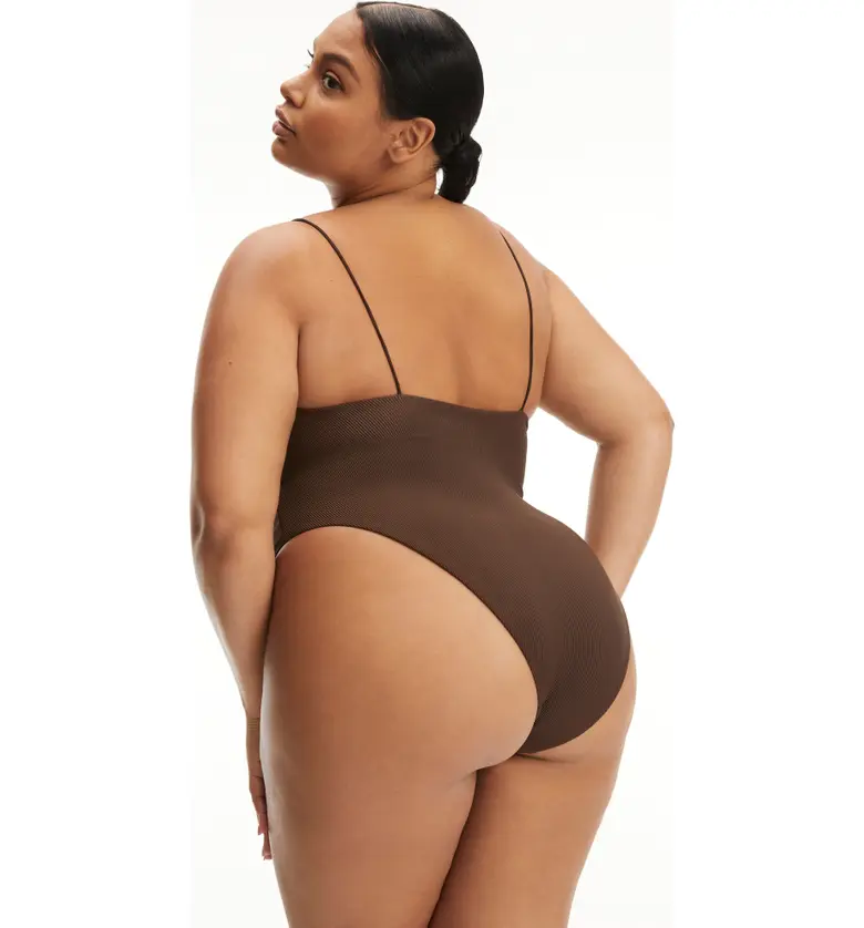  Good American 90s Rib One-Piece Swimsuit_CHOCOLATE003