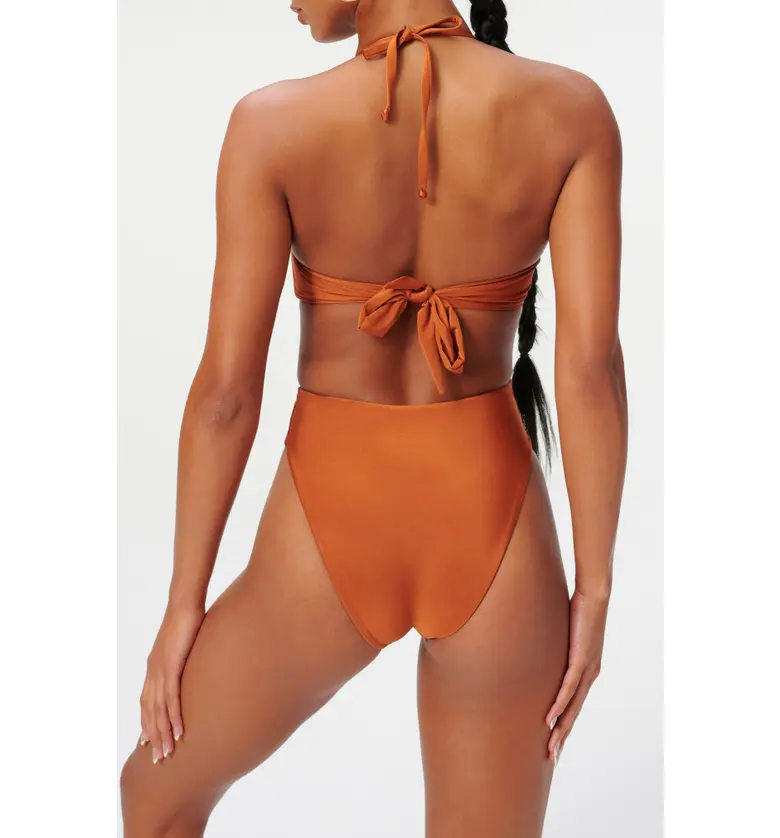  Good American Tie Front One-Piece Swimsuit_CHAI001