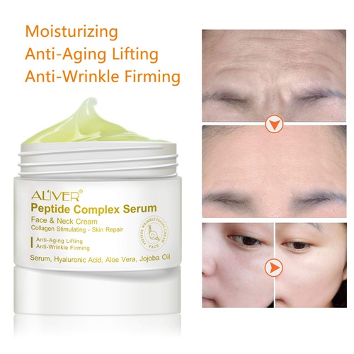  GUOYUAN Anti-Aging Cream 2 pcs Peptide Wrinkle Cream,Complex Cream, Anti Wrinkle Serum,Collagen Peptides For Skin and Neck Moisturizer Cream Firming, Tightening, Fights the Appearance of W