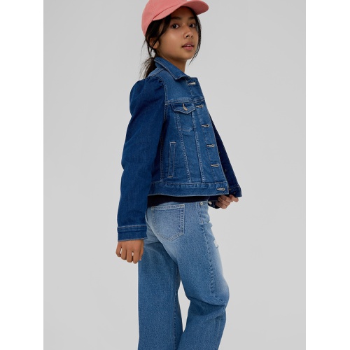 갭 Kids Puff Sleeve Icon Denim Jacket